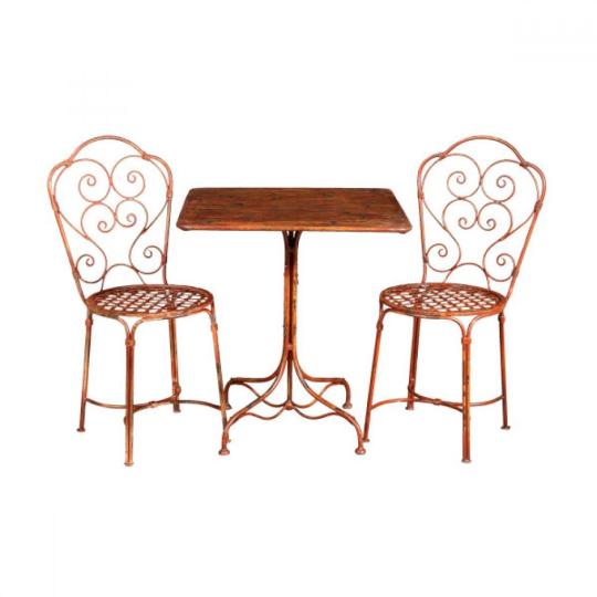 kovana zahradna suprava stolicka mediteranska terasa nerezova vonkajsi lameridiana bytovy dizajn provensalsky zelezo cervena cerveno budapest zahradna suprava.jpg